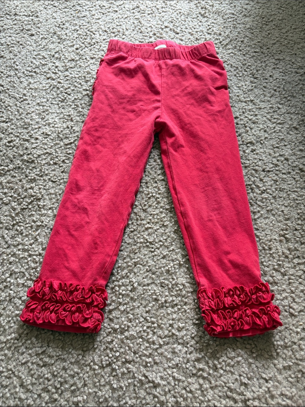 B70 Ruffle Butts 2/3t Red Ruffle Hem Pants